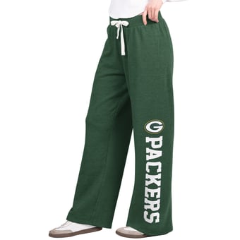 Women's  Starter  Green Green Bay Packers Field Wide Leg Sweatpants