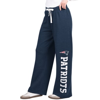 Women's  Starter  Navy New England Patriots Field Wide Leg Sweatpants