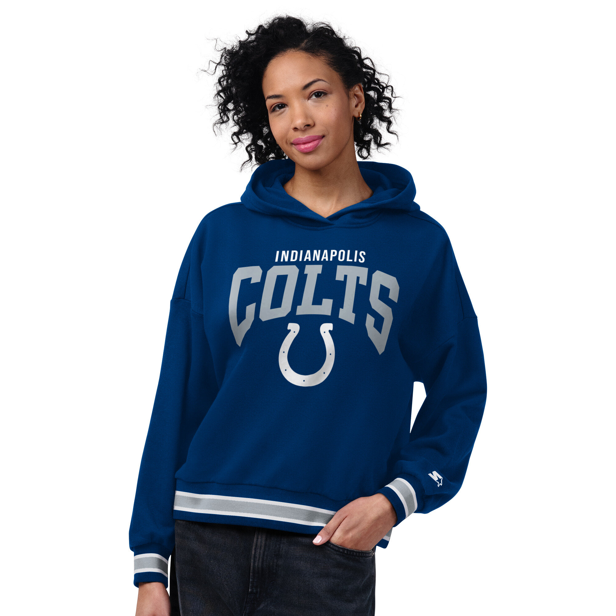 Women's Starter Royal Indianapolis Colts Home Plate Hoodie