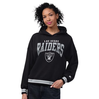 Women's Starter Black Las Vegas Raiders Home Plate Hoodie