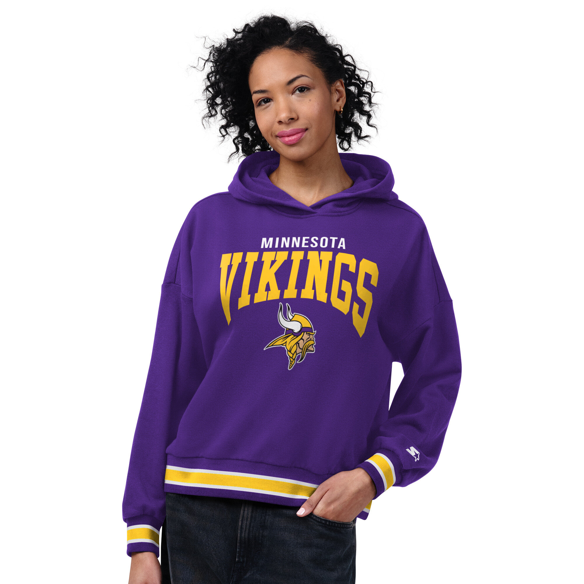 Starter Women's Purple Minnesota Vikings Home Plate Hoodie - Purple
