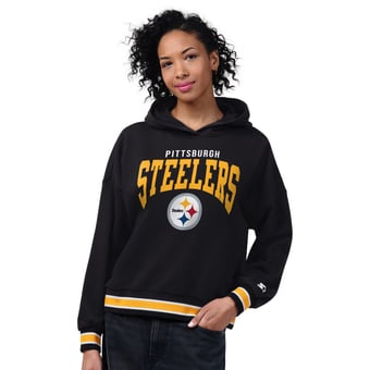 Women's Starter Black Pittsburgh Steelers Home Plate Hoodie