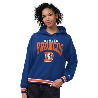 Women's Starter Royal Denver Broncos Vintage Home Plate Hoodie