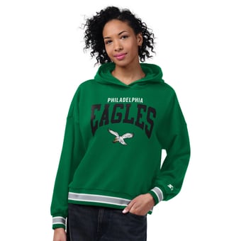 Women's Starter Kelly Green Philadelphia Eagles Vintage Home Plate Hoodie