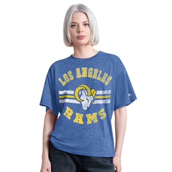 Women's Starter  Royal Los Angeles Rams Jump Shot Boyfriend Tri-Blend T-Shirt