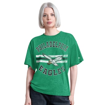 Women's Starter  Kelly Green Philadelphia Eagles Vintage Jump Shot Boyfriend Tri-Blend T-Shirt