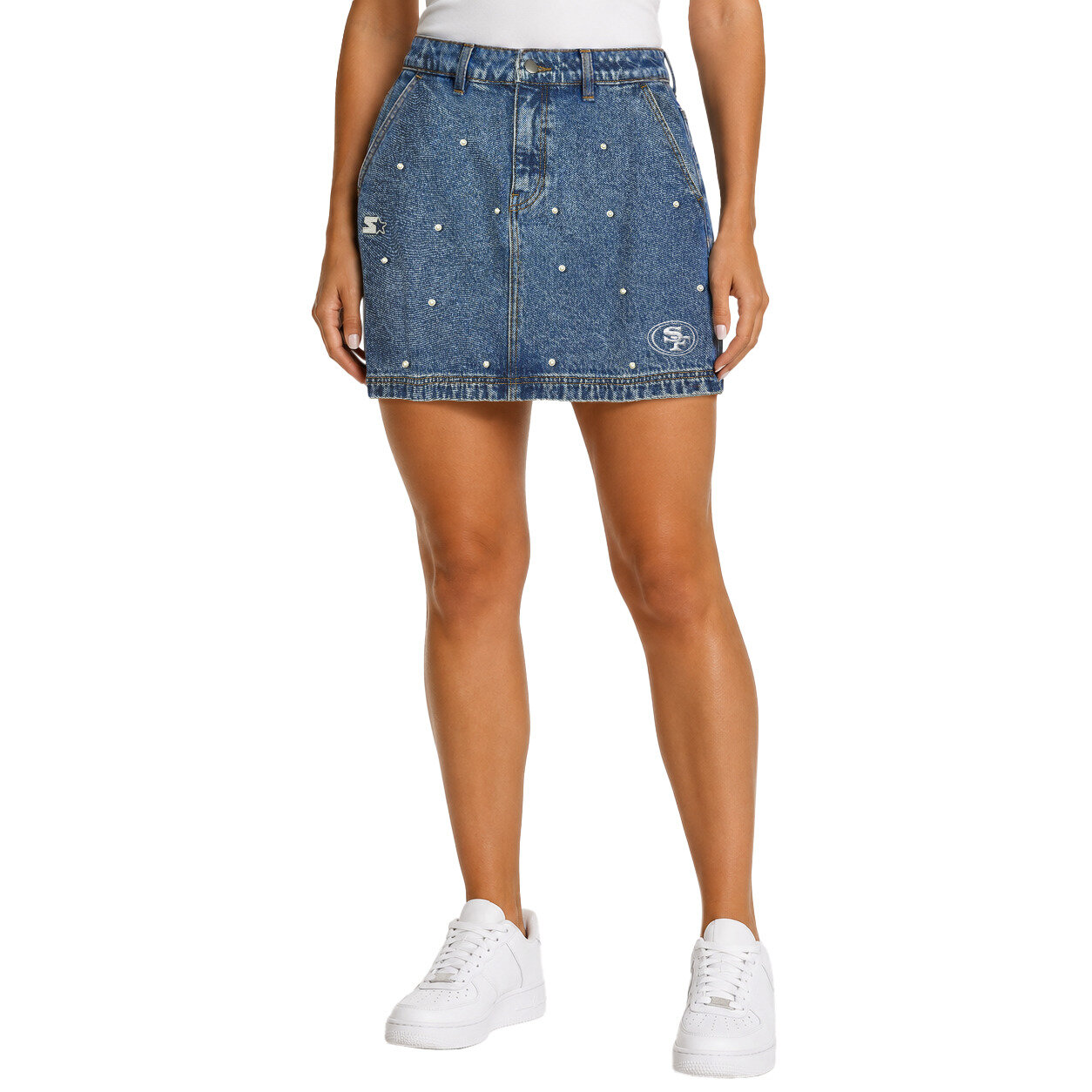 Women's Starter Denim San Francisco 49ers Pearl Icon Skirt