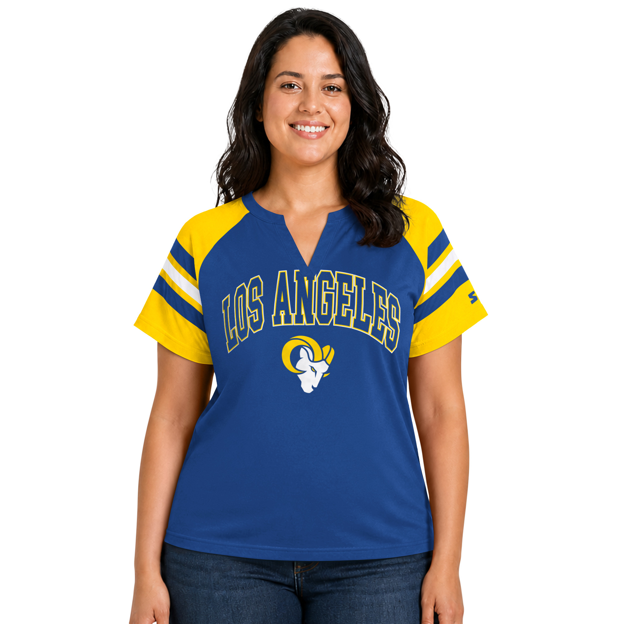 Women’s Starter Royal Los Angeles Rams Plus Size Game On Notch Neck Raglan T-Shirt Women’s Starter Royal Los Angeles Rams Plus Size Game On Notch Neck Raglan T-Shirt