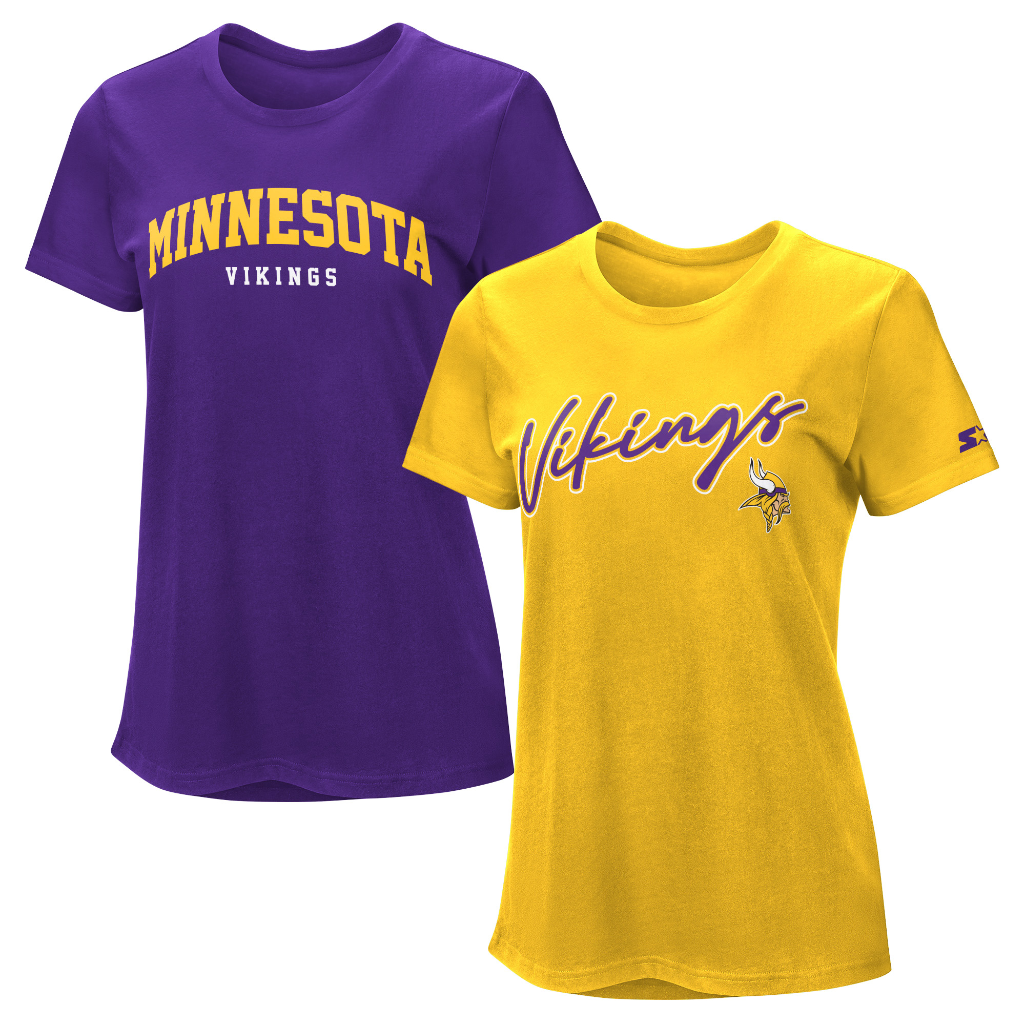 Women's Starter  Purple/Gold Minnesota Vikings T-Shirt Combo Pack