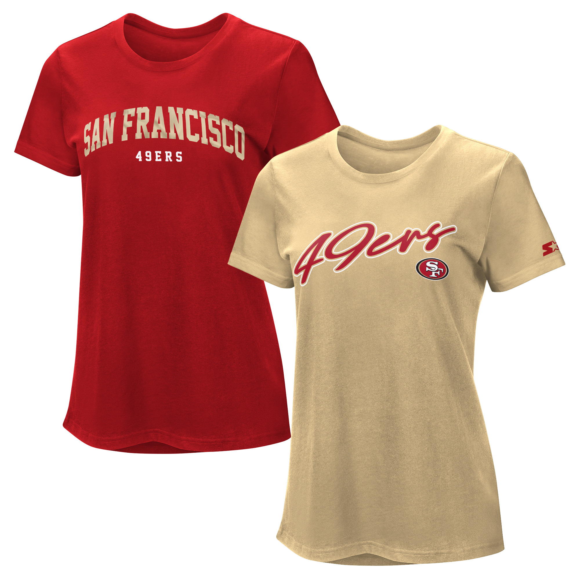 Women's Starter  Scarlet/Gold San Francisco 49ers T-Shirt Combo Pack