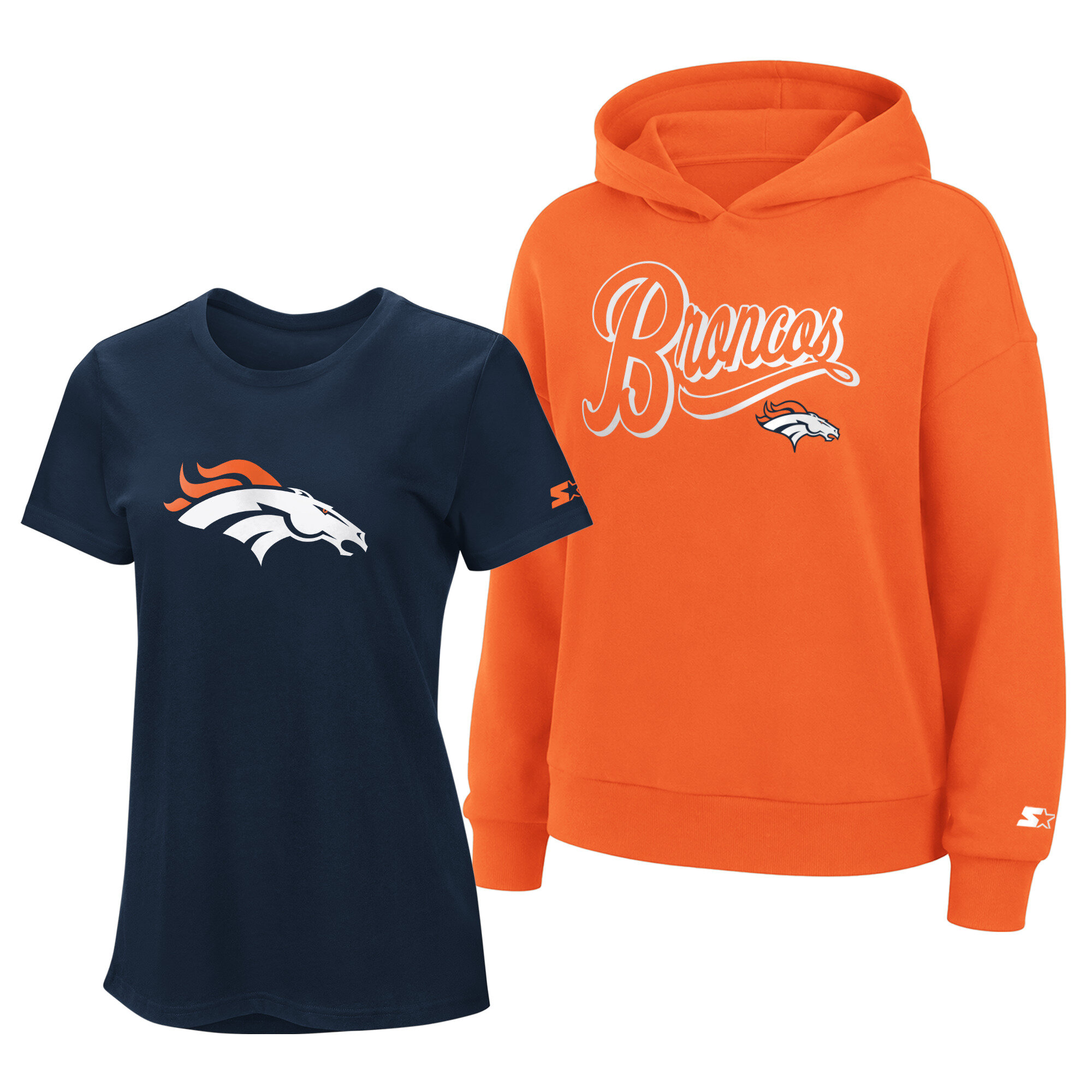 Women’s Starter Navy/Orange Denver Broncos Hoodie & T-Shirt Combo Pack Women’s Starter Navy/Orange Denver Broncos Hoodie & T-Shirt Combo Pack