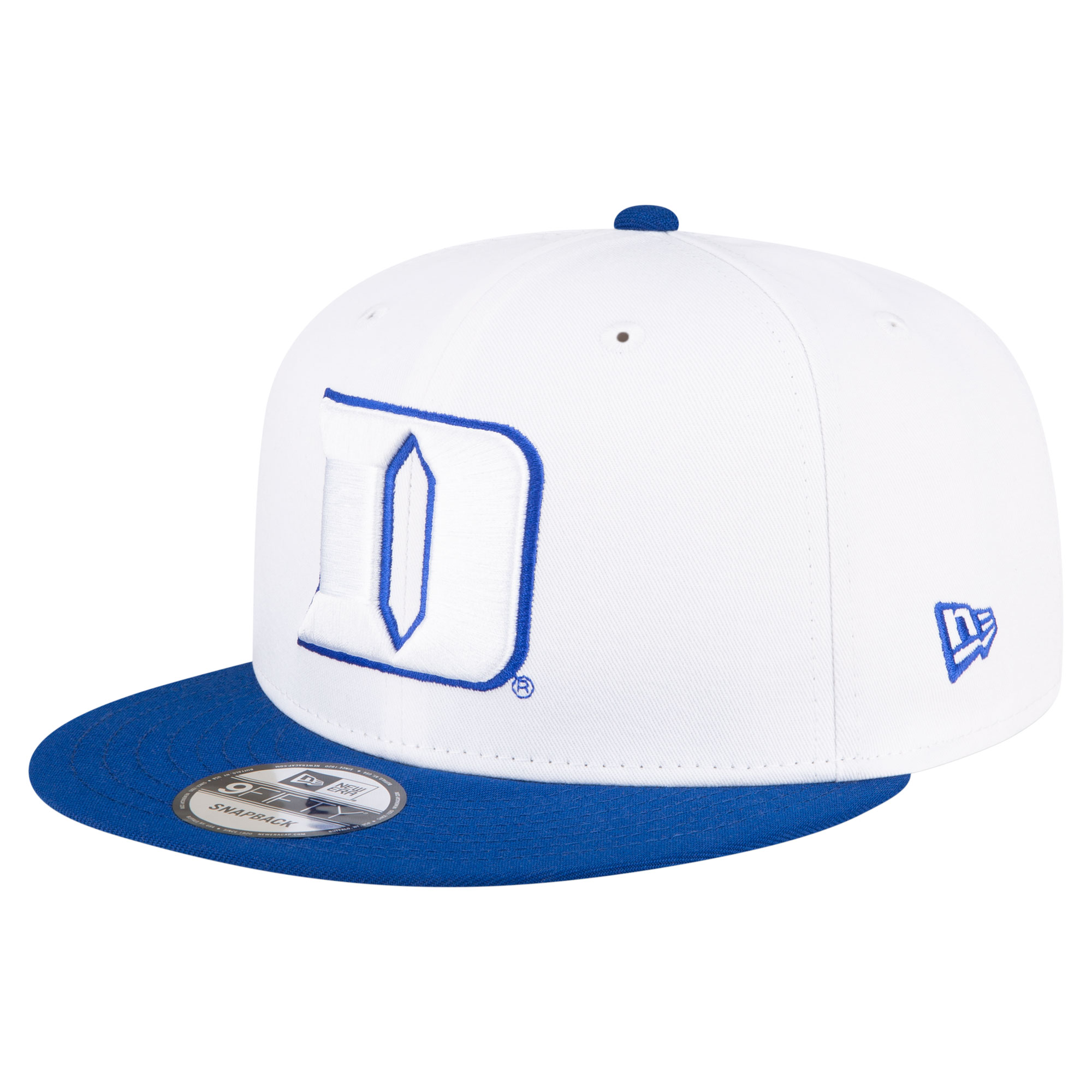Men's New Era  White/Royal Duke Blue Devils Team 9FIFTY Snapback Hat