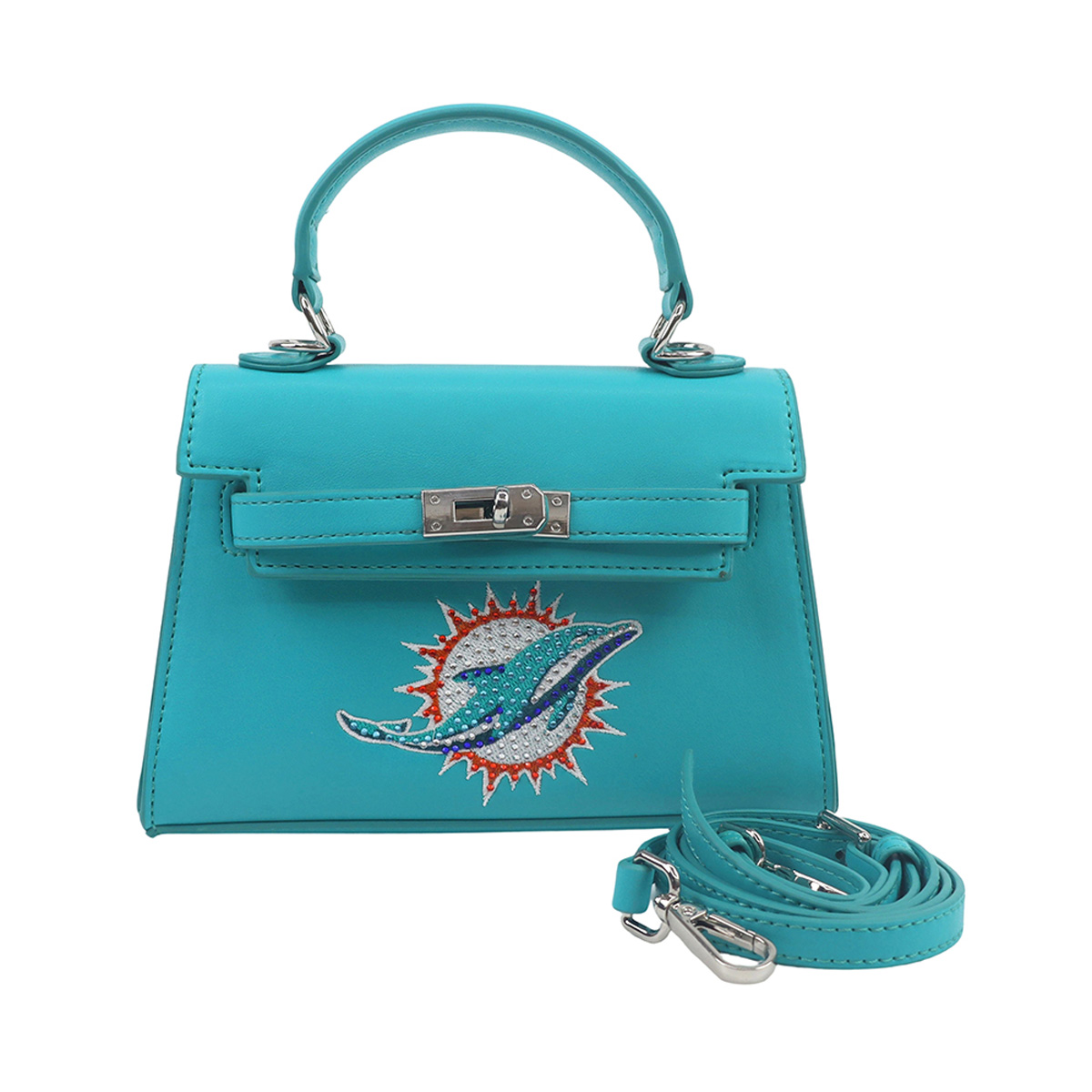 FABGATING by Cuce Miami Dolphins Team Color Vegan Leather Mini Purse