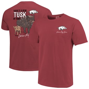 Unisex  Cardinal Arkansas Razorbacks New Tusk in Town Hyper Local Comfort Colors T-Shirt