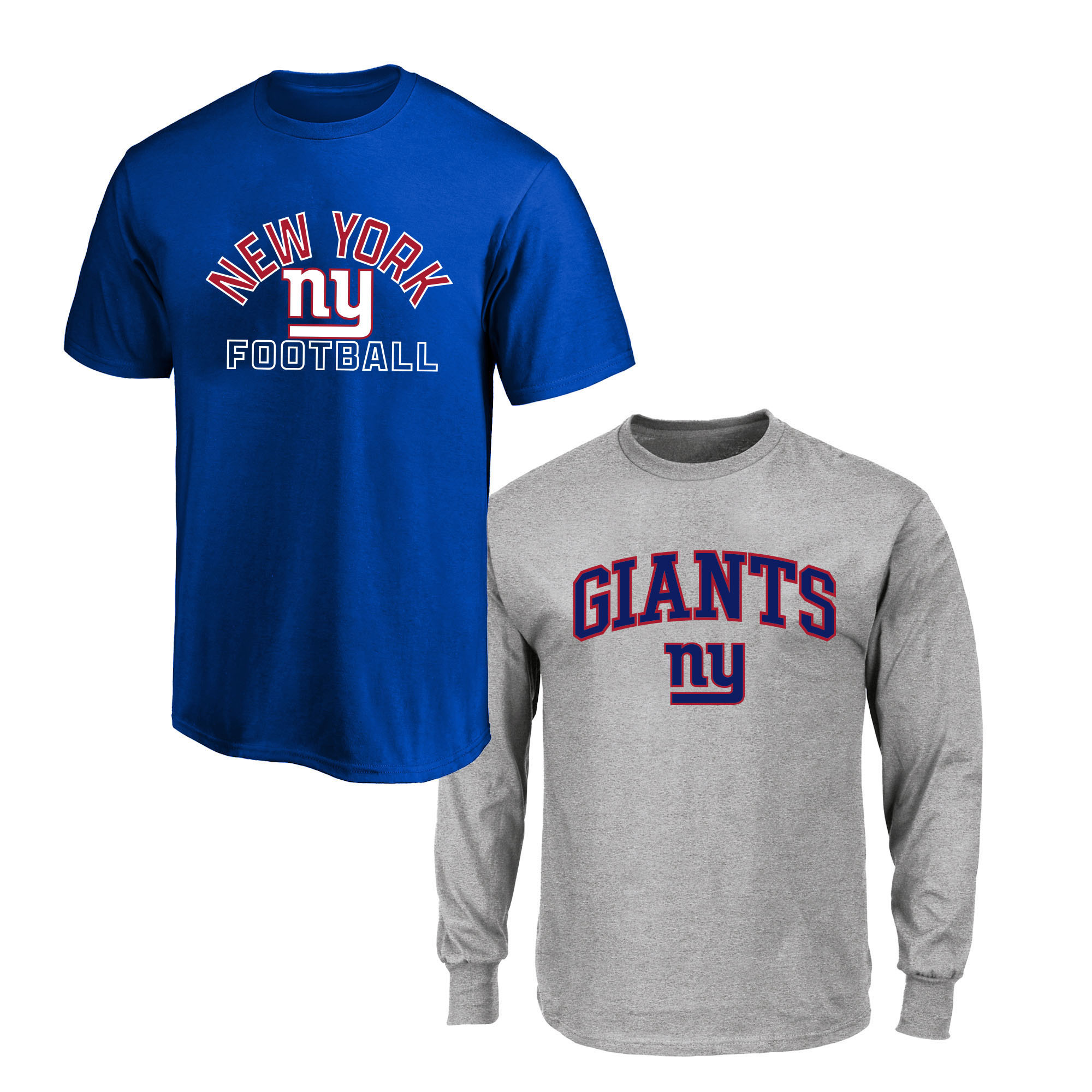 Men's Fanatics  Royal/Gray New York Giants Big & Tall T-Shirt and Long Sleeve T-Shirt Combo Pack