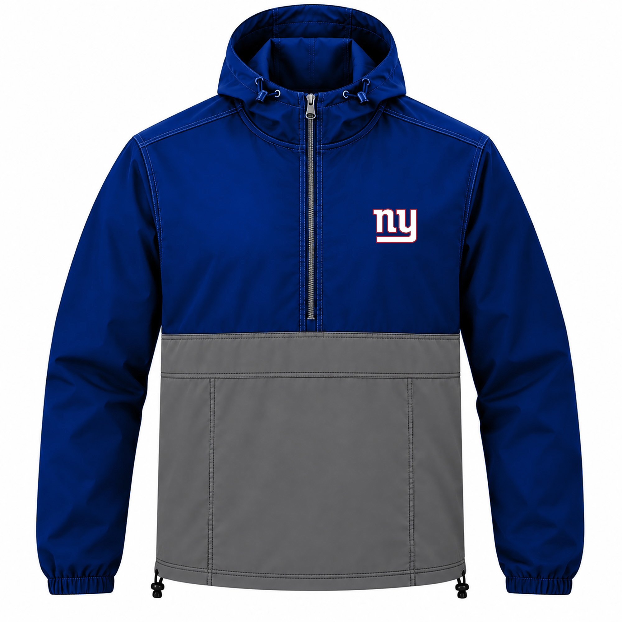 Men's Fanatics  Royal New York Giants Big & Tall Anorak Half-Zip Hooded Jacket