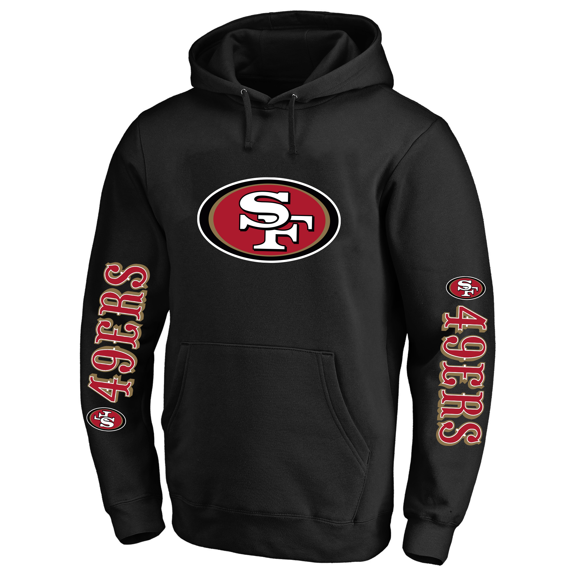 Men's Fanatics Black San Francisco 49ers Big & Tall 3-Hit Pullover Hoodie