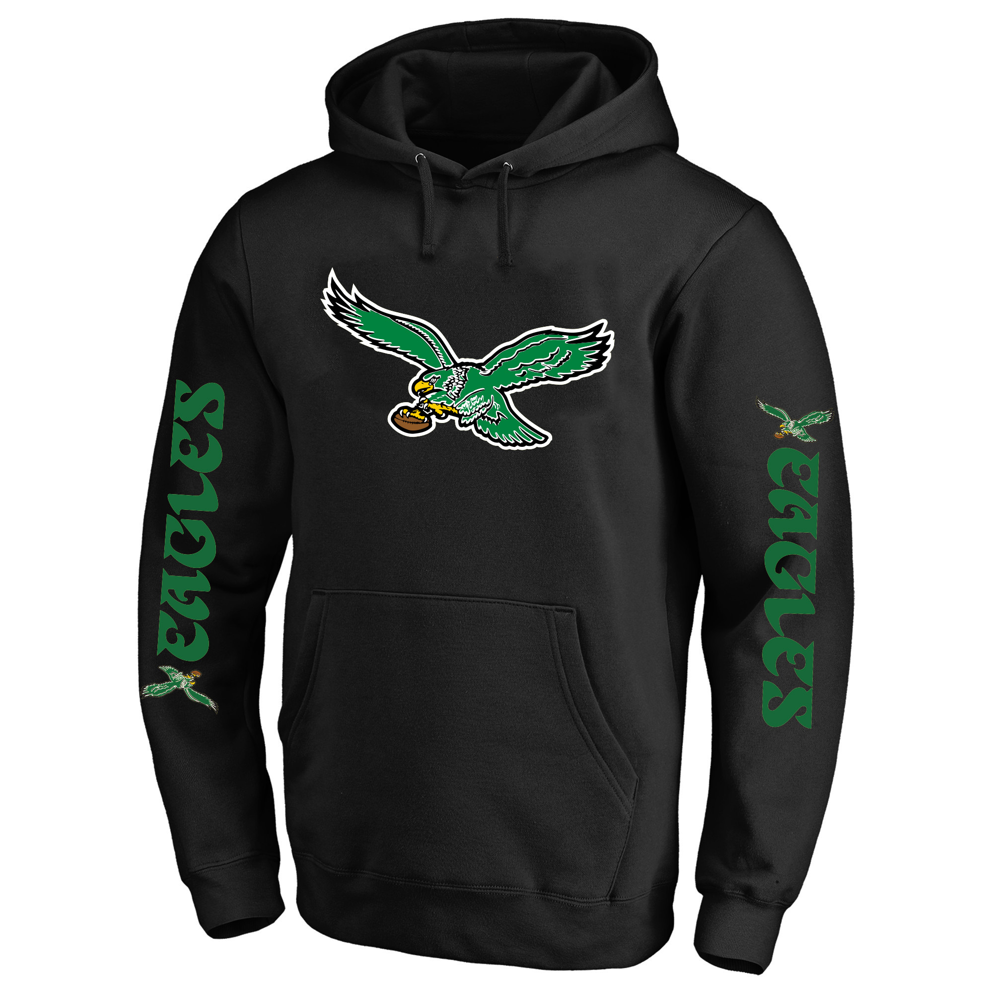Men's Fanatics Black Philadelphia Eagles Big & Tall 3-Hit Pullover Hoodie