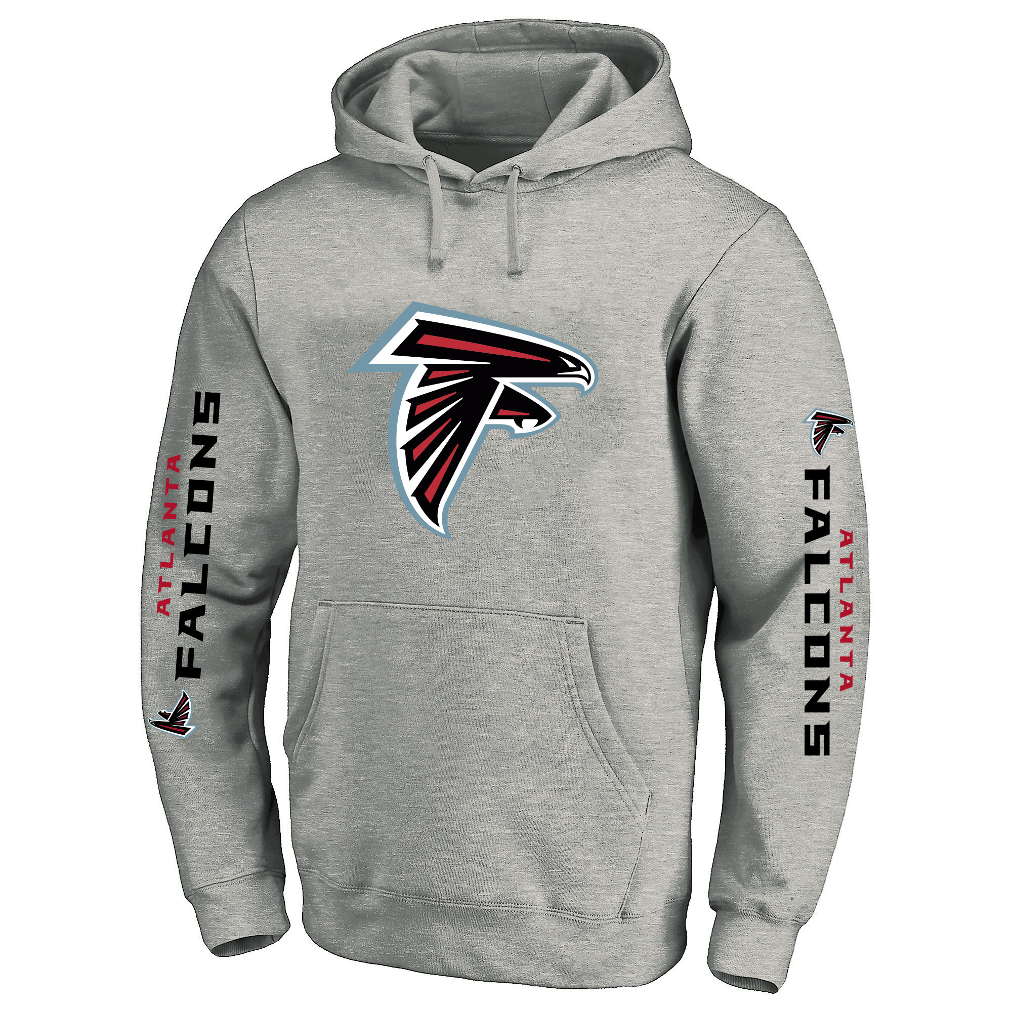 Men's Fanatics Heather Gray Atlanta Falcons Big & Tall 3-Hit Pullover Hoodie
