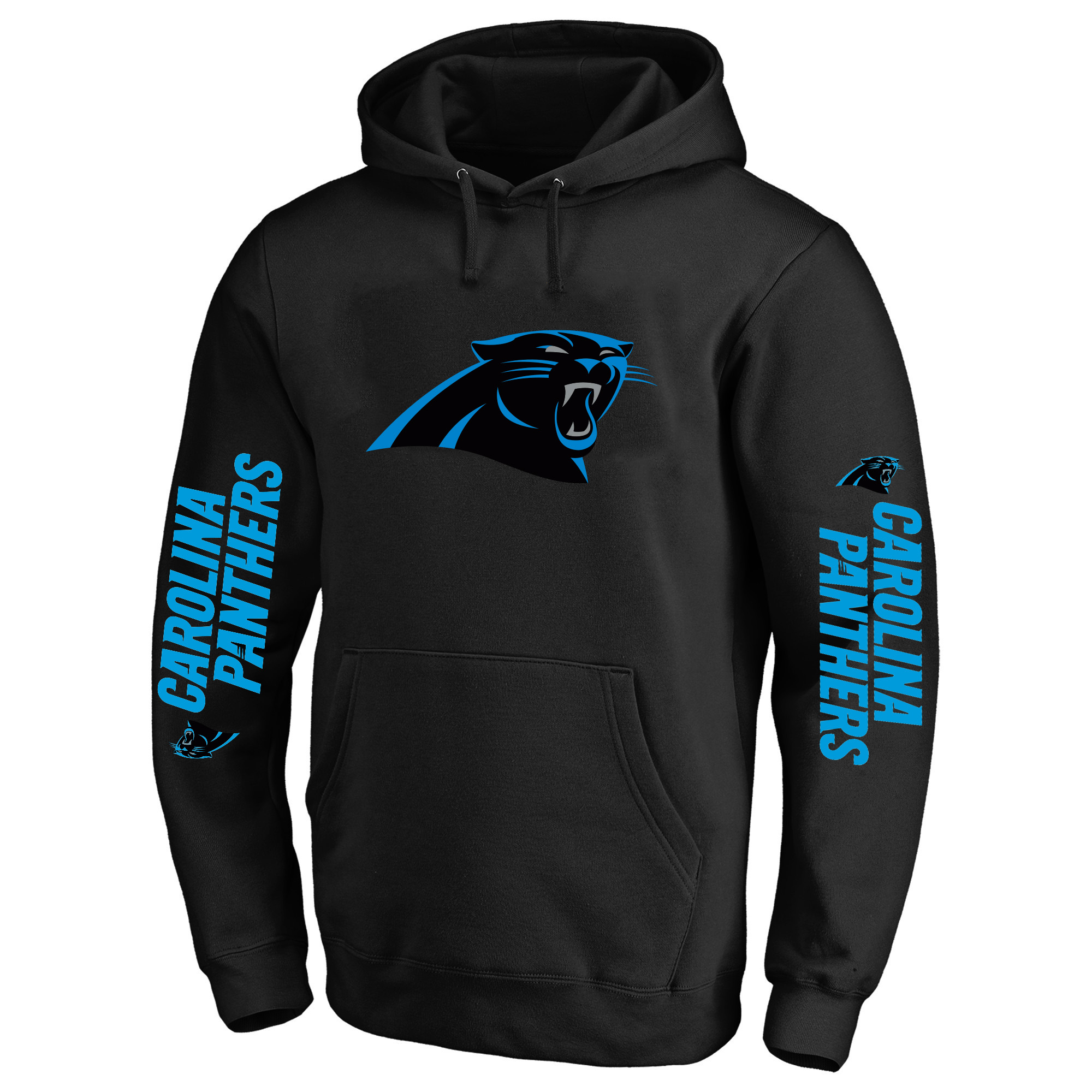 Men's Fanatics Black Carolina Panthers Big & Tall 3-Hit Pullover Hoodie