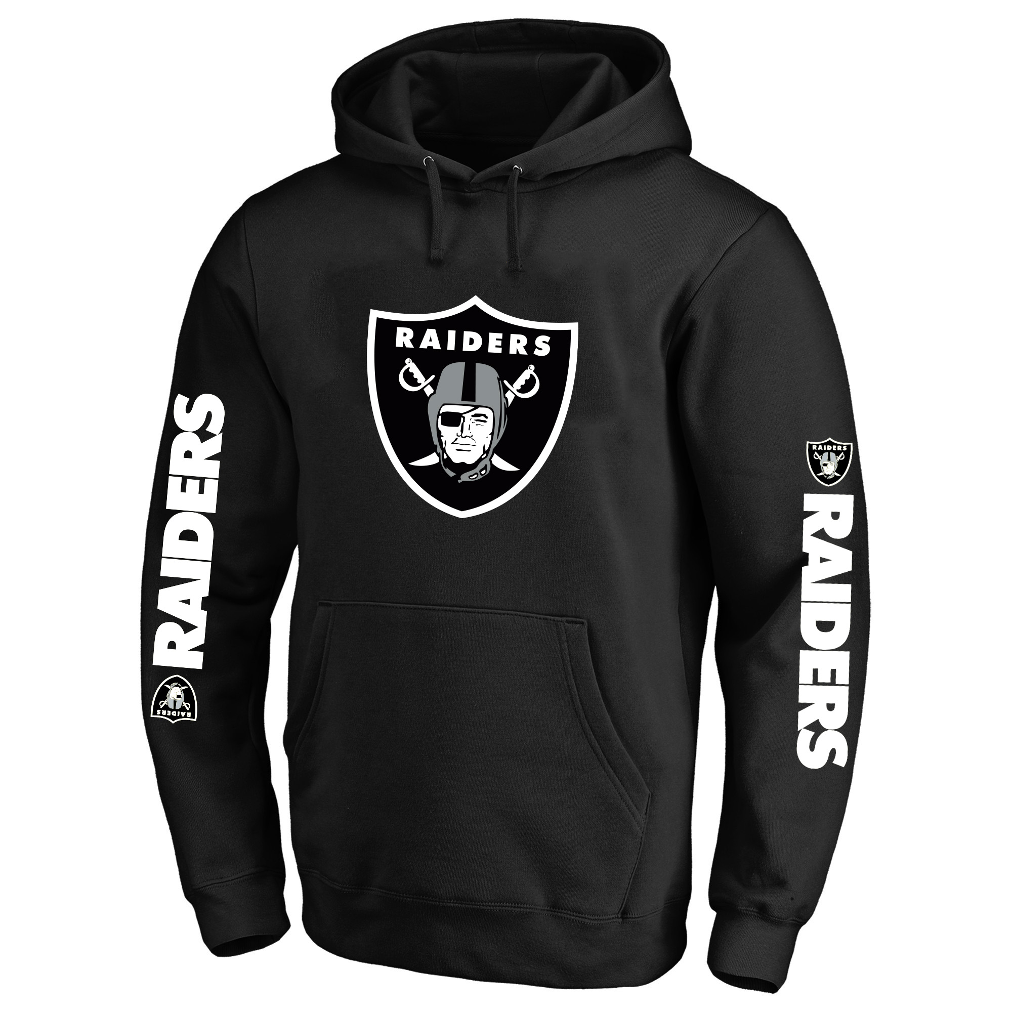 Men's Fanatics Black Las Vegas Raiders Big & Tall 3-Hit Pullover Hoodie