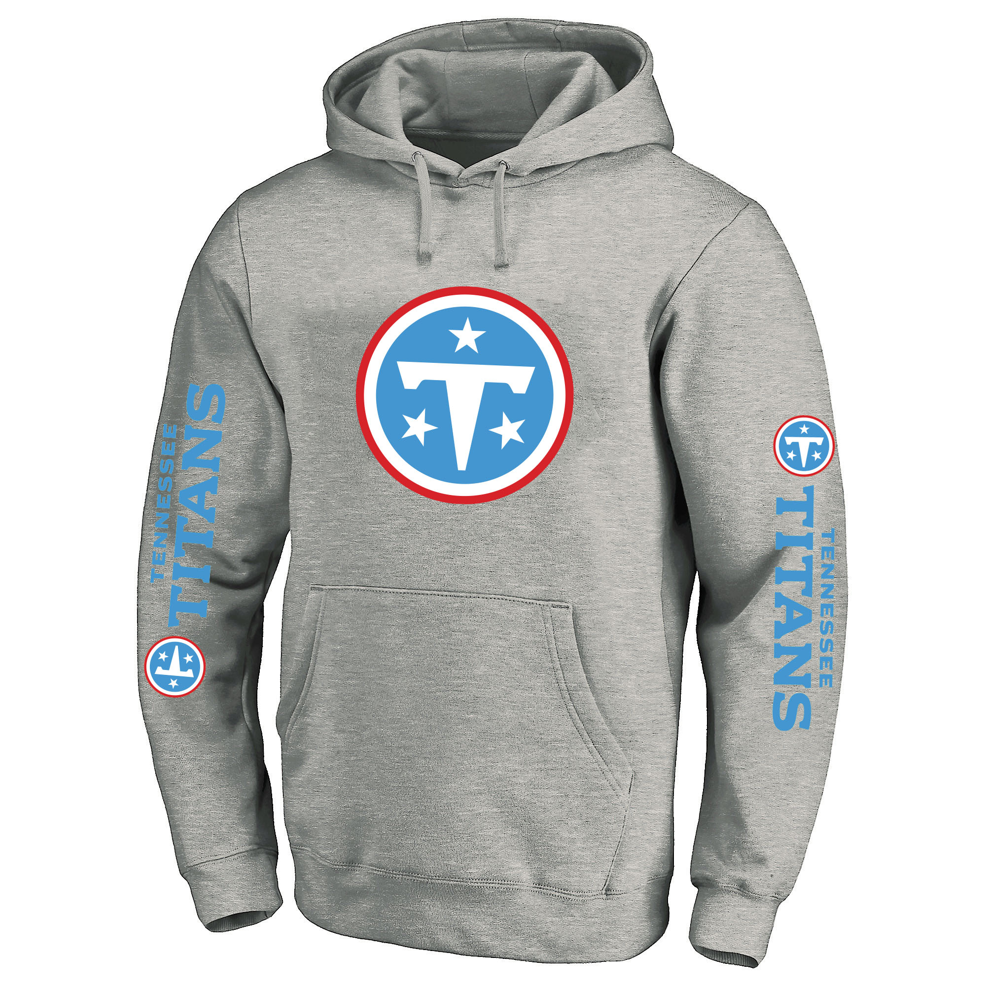 Men's Fanatics Heather Gray Tennessee Titans Big & Tall 3-Hit Pullover Hoodie