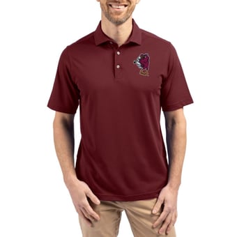 Men's Cutter & Buck Maroon Virginia Tech Hokies Virtue Featherweight Recycled Pique Polo