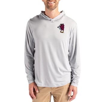 Men's Cutter & Buck Gray Virginia Tech Hokies Coastline Recycled Double-Peached Hooded Pullover