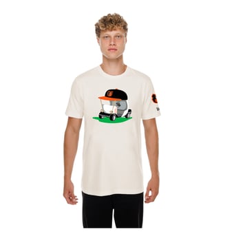 Men's New Era  Natural Baltimore Orioles Golf Mascot T-Shirt