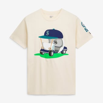 Men's New Era  Natural Seattle Mariners Golf Mascot T-Shirt
