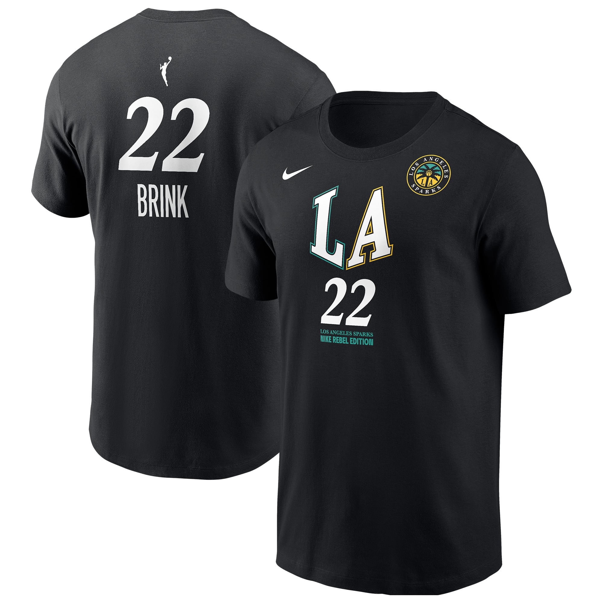Men's Nike Cameron Brink Black Los Angeles Sparks Name & Number Rebel Edition T-Shirt