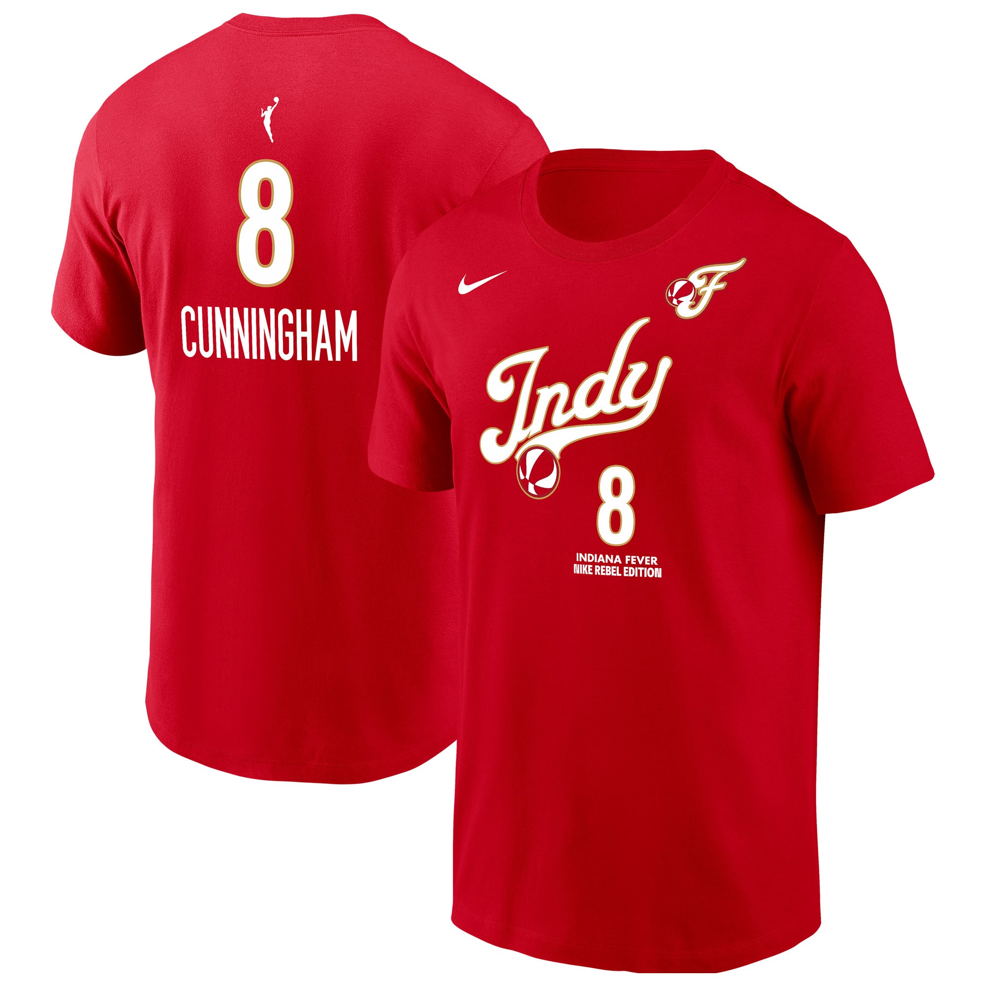 Men's Nike Sophie Cunningham Red Indiana Fever Name & Number Rebel Edition T-Shirt