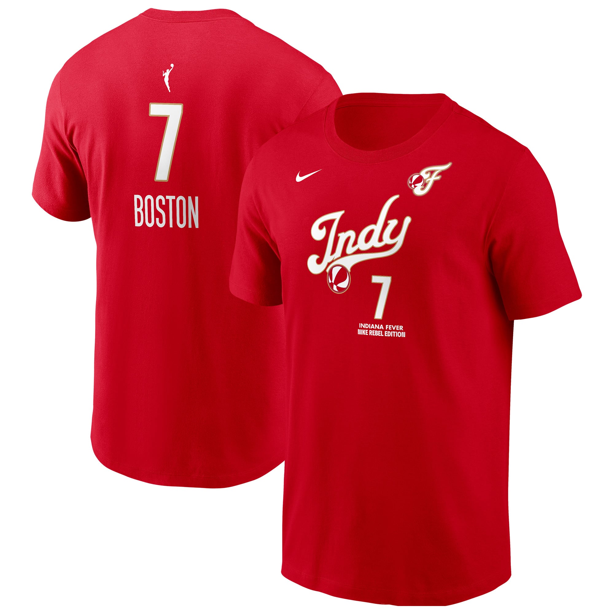 Men's Nike Aliyah Boston Red Indiana Fever Name & Number Rebel Edition T-Shirt