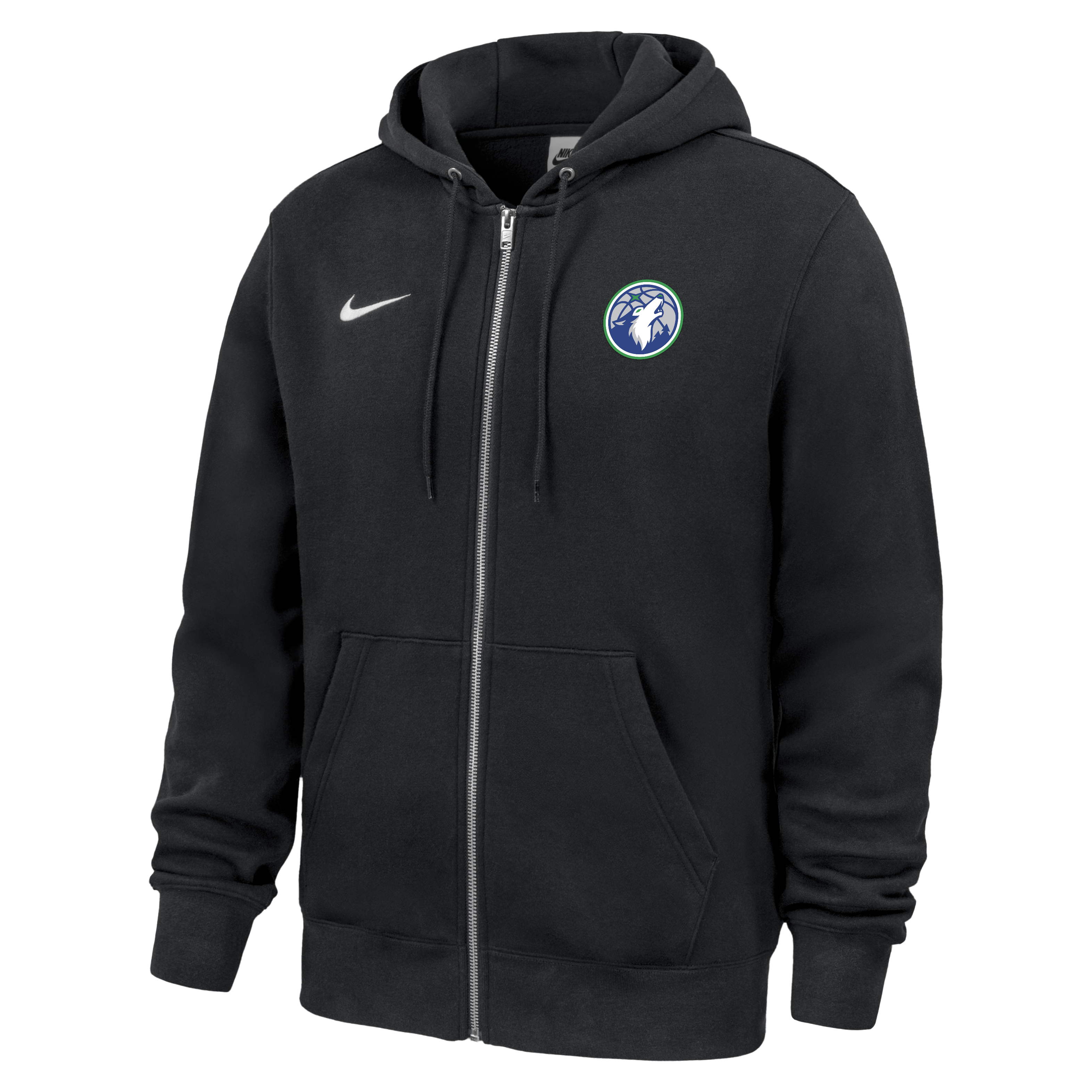 Men's Nike Black Minnesota Timberwolves Club Fleece Full-Zip Hoodie