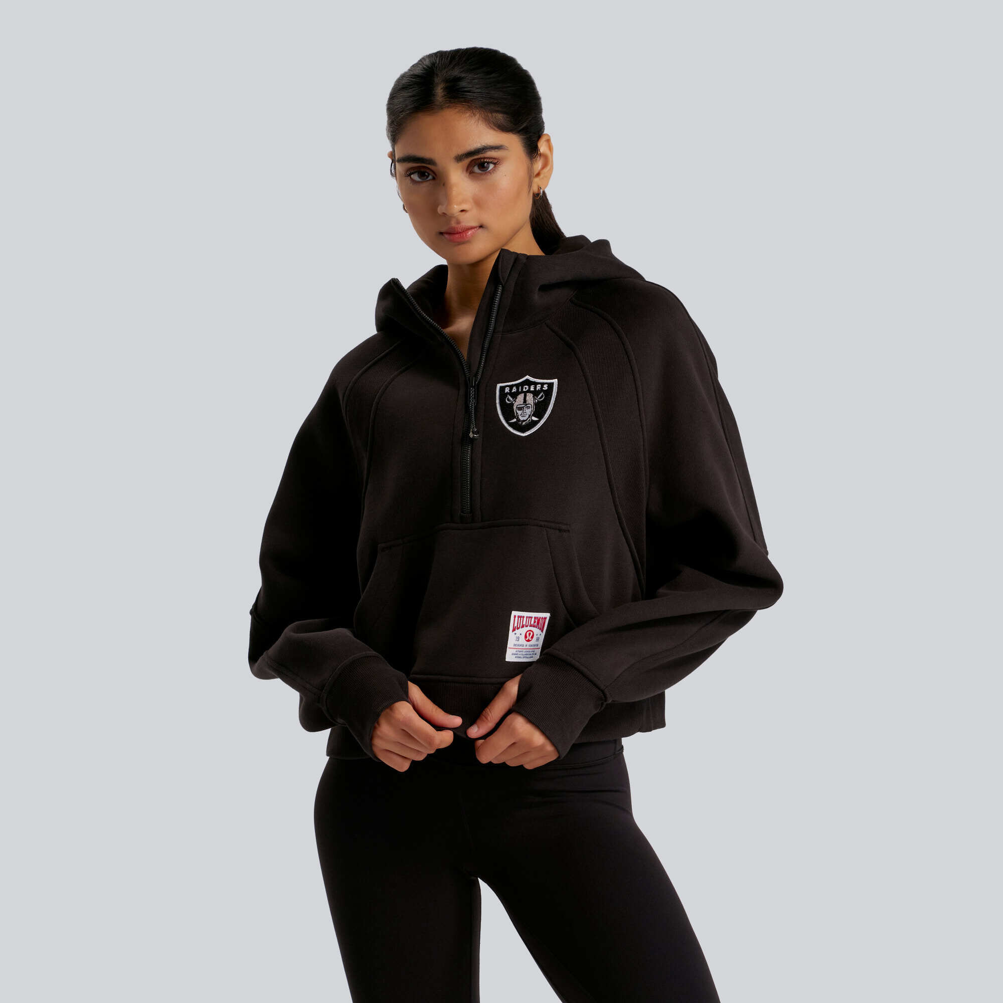 Women's lululemon Black Las Vegas Raiders Scuba Oversized Half-Zip Hoodie