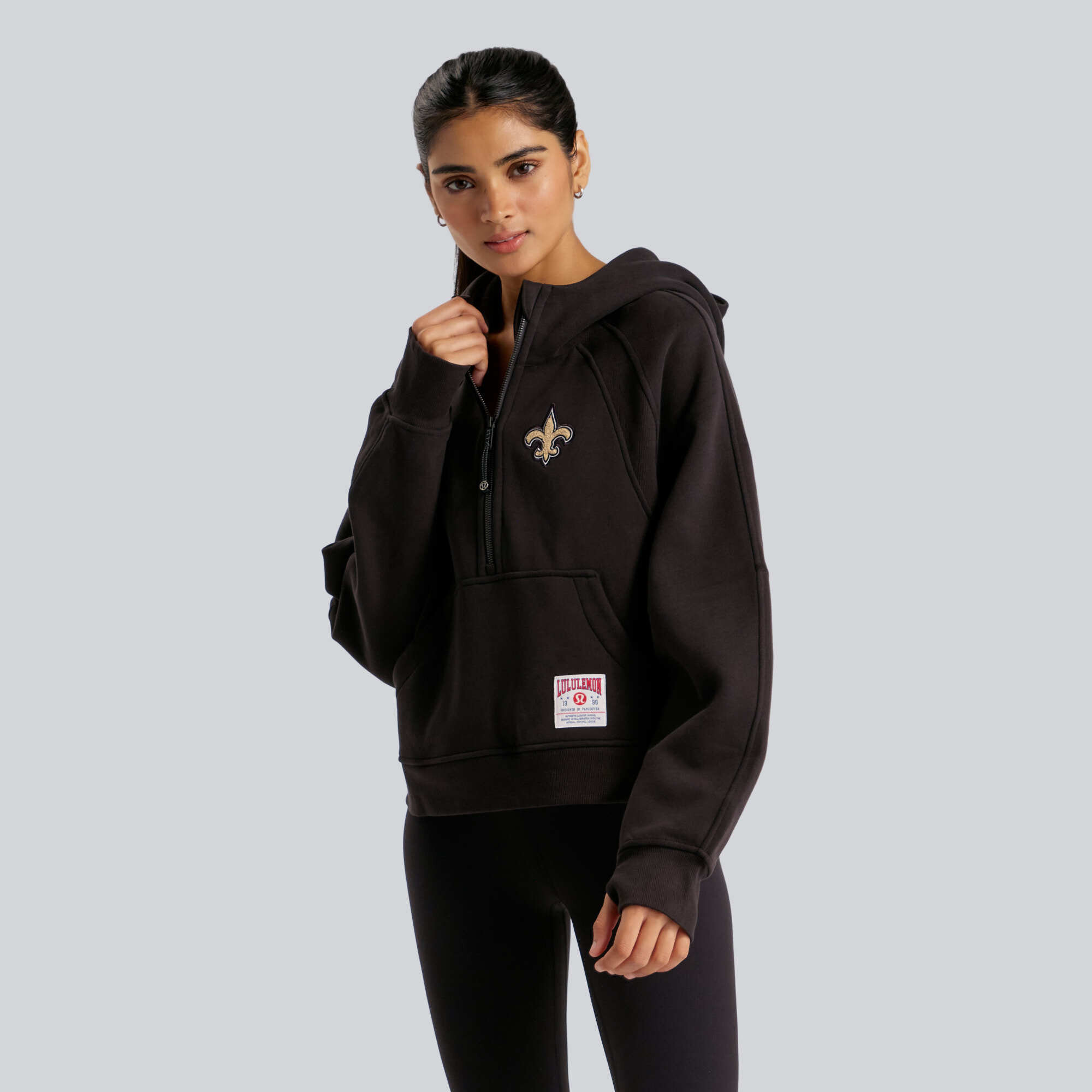 Women's lululemon  Black New Orleans Saints Scuba Oversized Half-Zip Hoodie