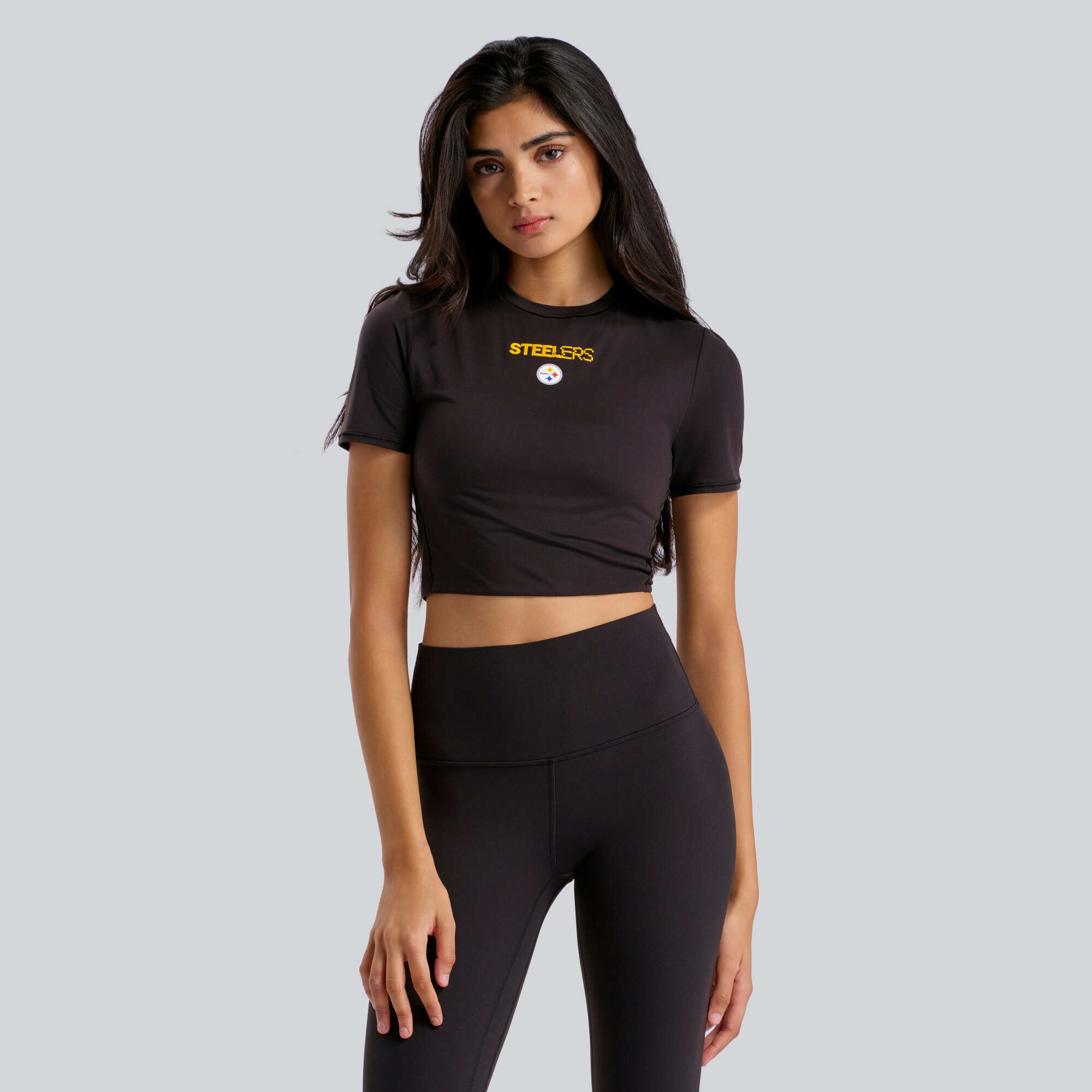 Women's lululemon  Black Pittsburgh Steelers Wundermost Ultra-Soft Nulu Cropped T-Shirt