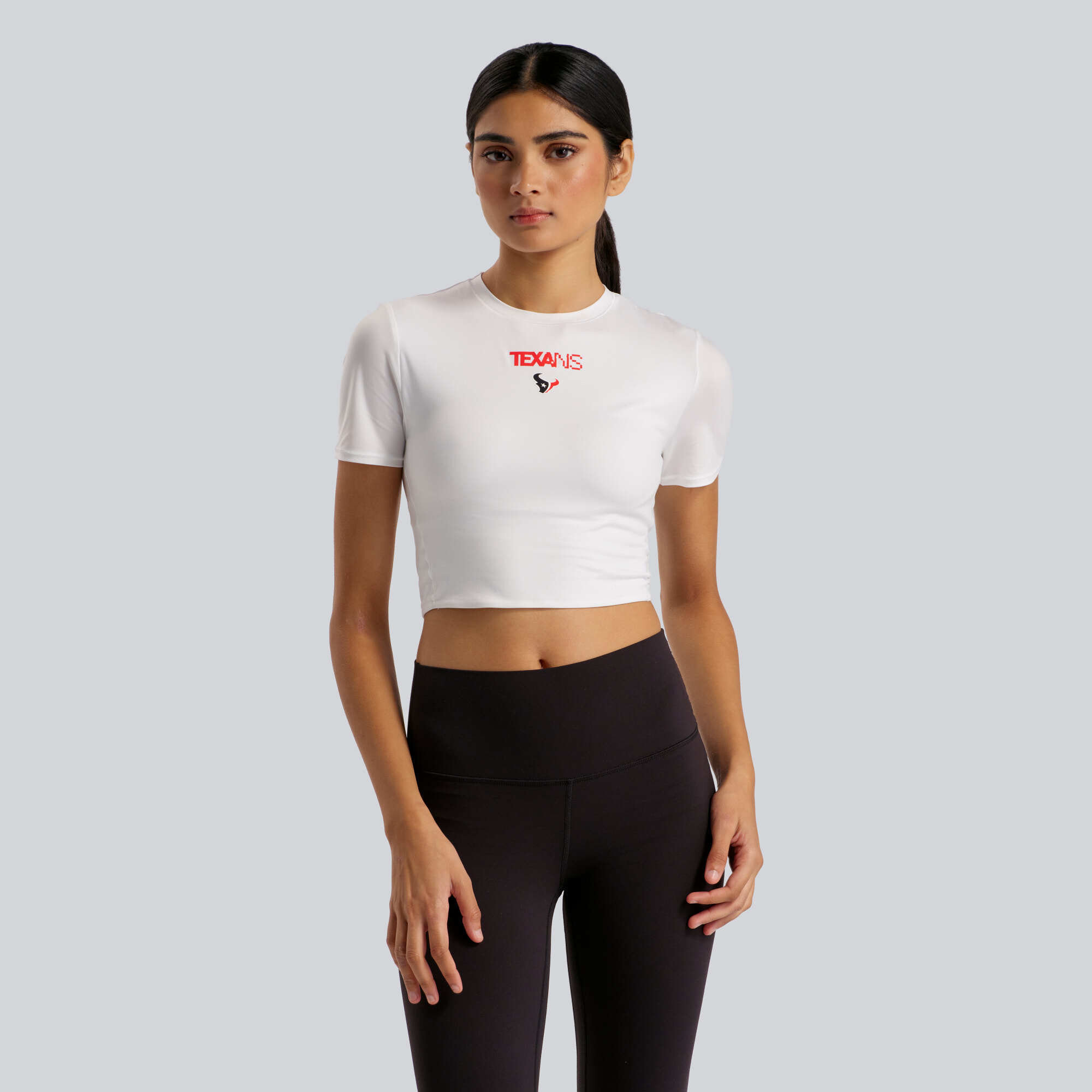 Women's lululemon  White Houston Texans Wundermost Ultra-Soft Nulu Cropped T-Shirt