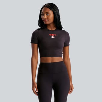 Women's lululemon  Black Kansas City Chiefs Wundermost Ultra-Soft Nulu Cropped T-Shirt
