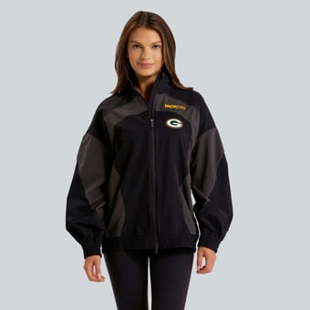 Women's lululemon Black Green Bay Packers Ventilated Oversized Track Jacket