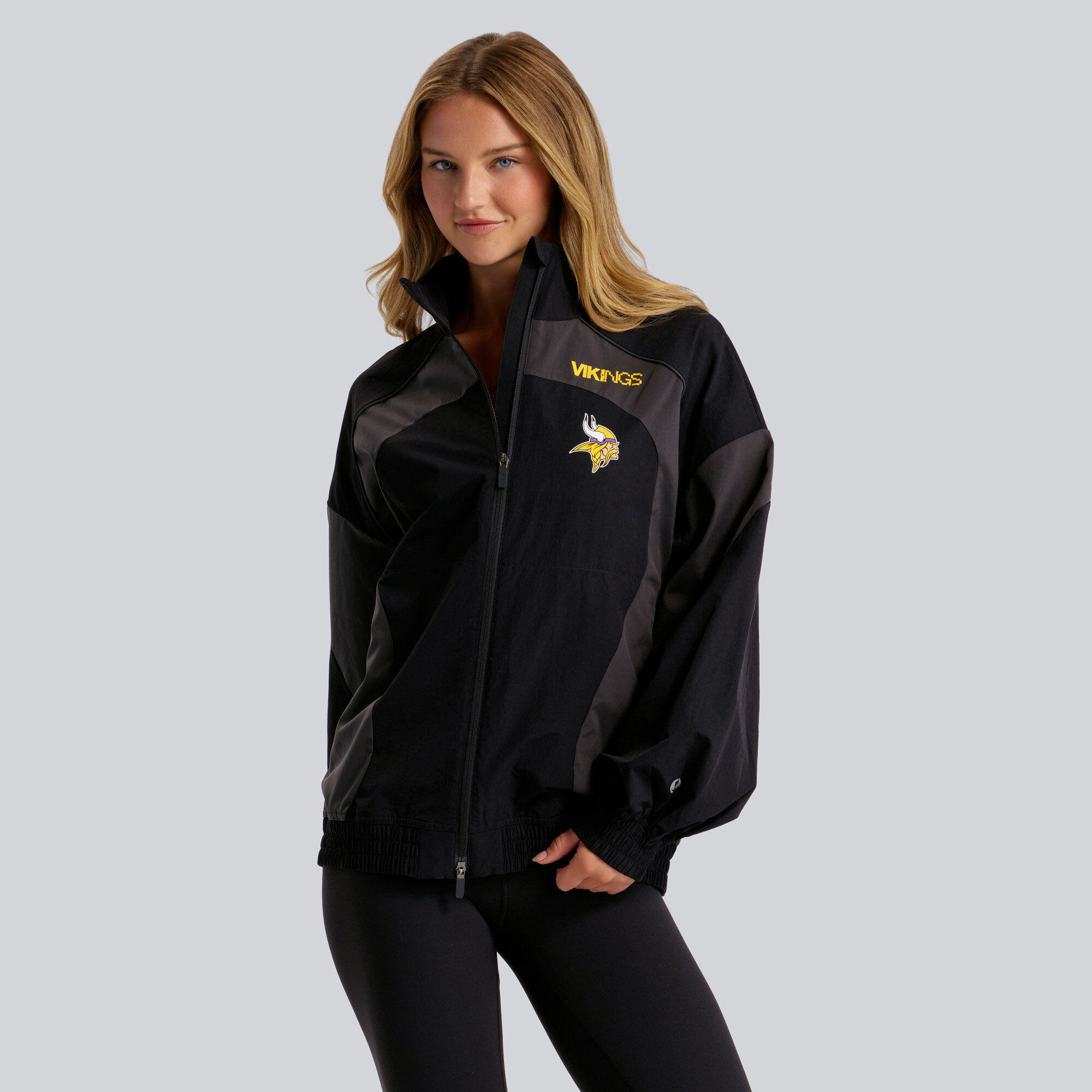 Women's lululemon Black Minnesota Vikings Ventilated Oversized Track Jacket