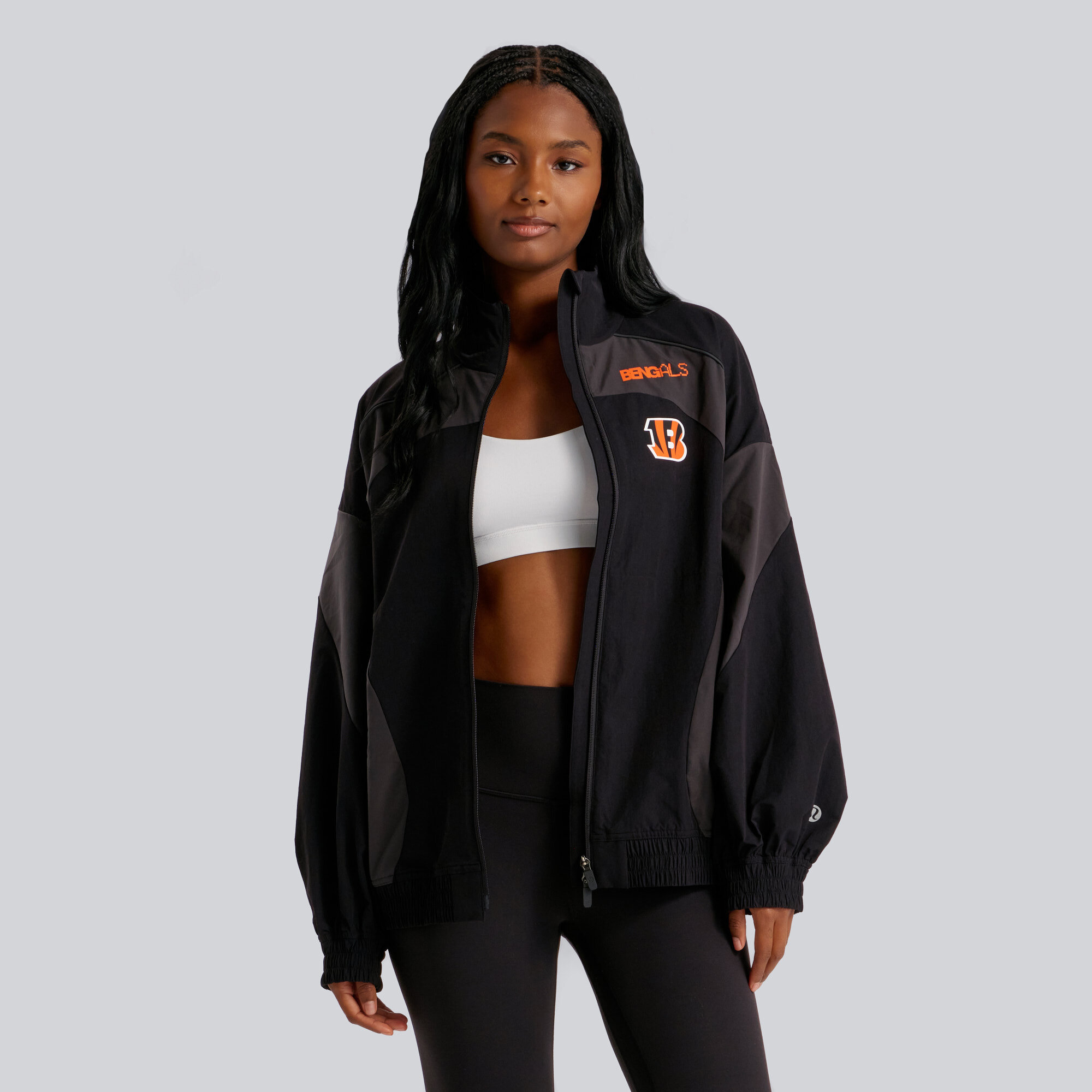 Women's lululemon Black Cincinnati Bengals Ventilated Oversized Track Jacket