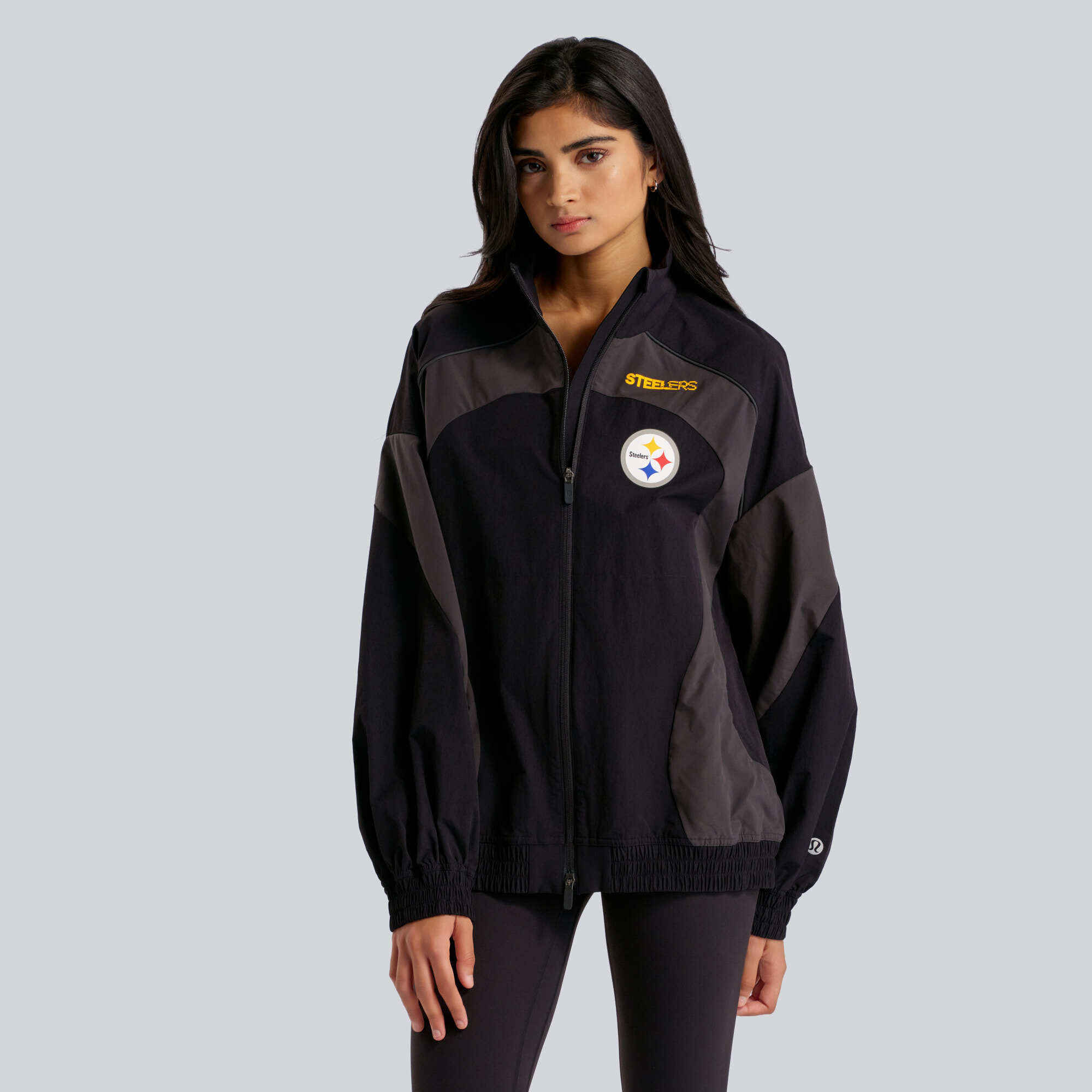Women's lululemon Black Pittsburgh Steelers Ventilated Oversized Track Jacket