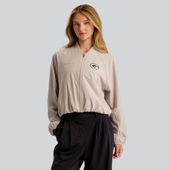 Women's lululemon  Downtown Tan Green Bay Packers Breezily Full-Zip Bomber Jacket