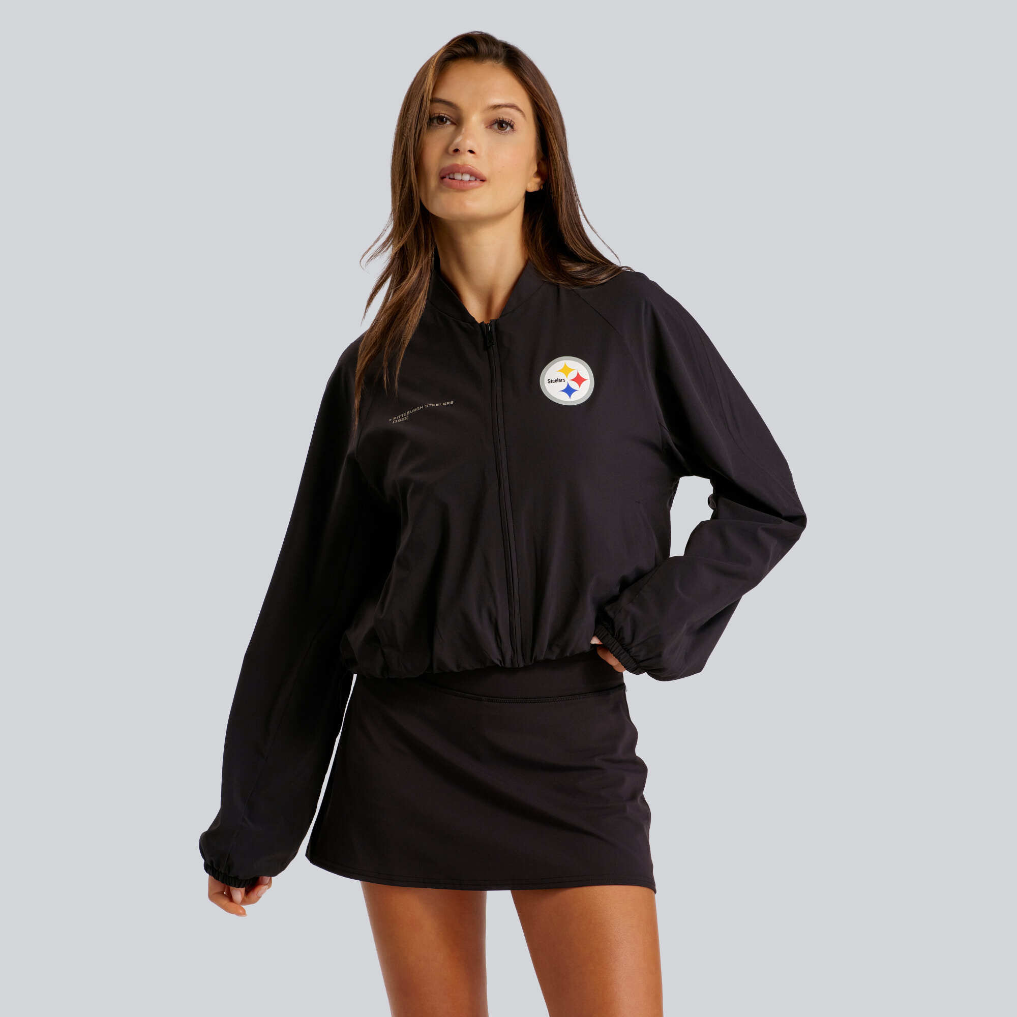 Women's lululemon Black Pittsburgh Steelers Breezily Full-Zip Bomber Jacket