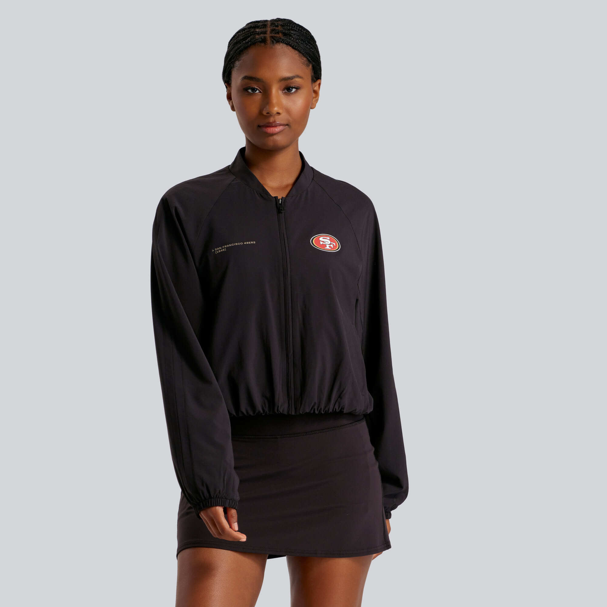 Women's lululemon  Black San Francisco 49ers Breezily Full-Zip Bomber Jacket