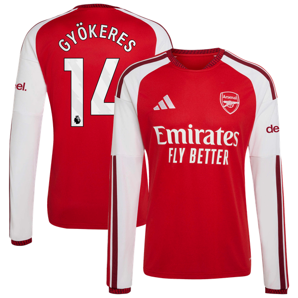 Maillot Domicile manches longues Arsenal adidas 2025-27 avec flocage Gyökeres 14