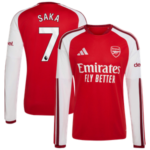 Maillot Domicile manches longues Arsenal adidas 2026-27  avec flocage Saka 7, vue 2