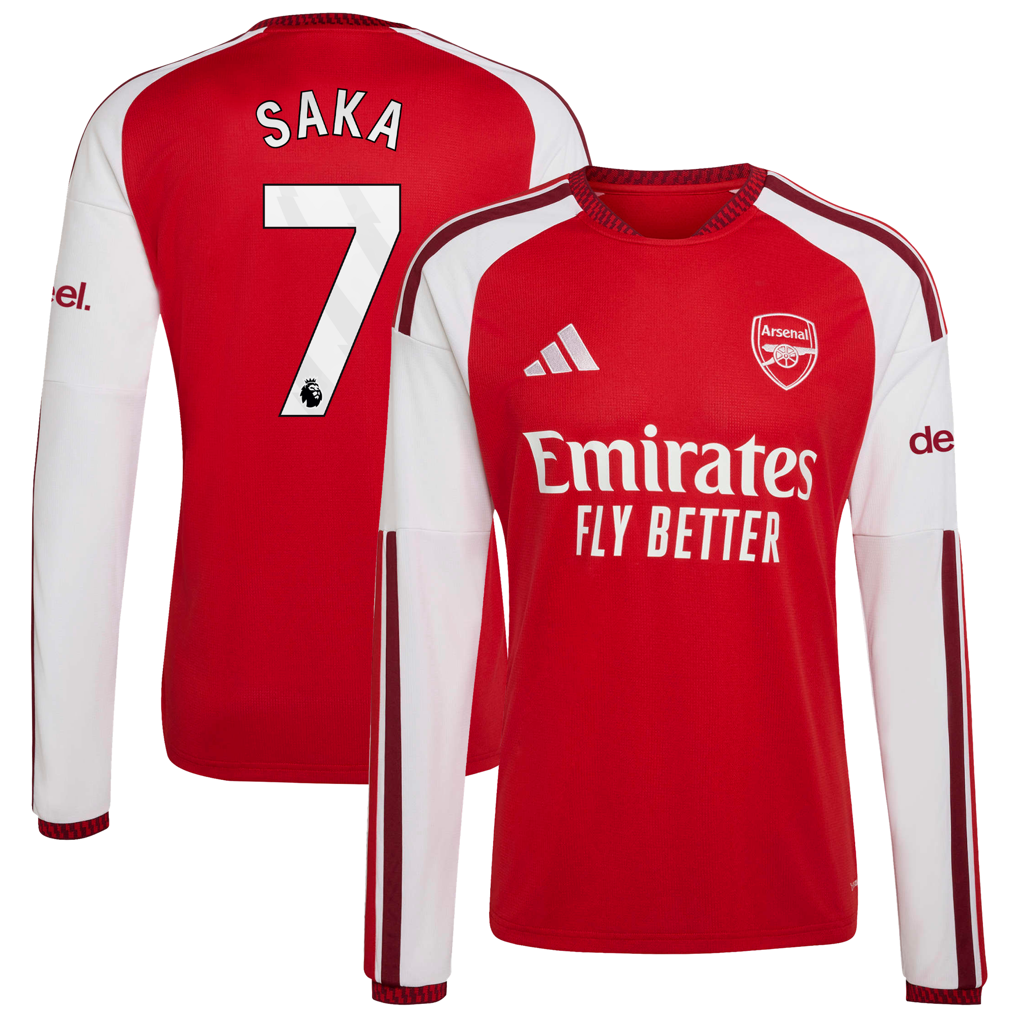 Maillot Domicile manches longues Arsenal adidas 2026-27 avec flocage Saka 7