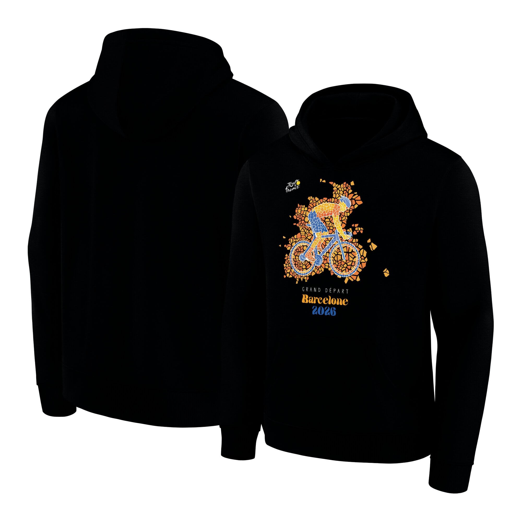 Felpa con cappuccio Le Tour de France Grand Depart Barcelona Trencadis - nera - bambini
